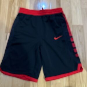 Nike Kids Black Shorts with Red Accents